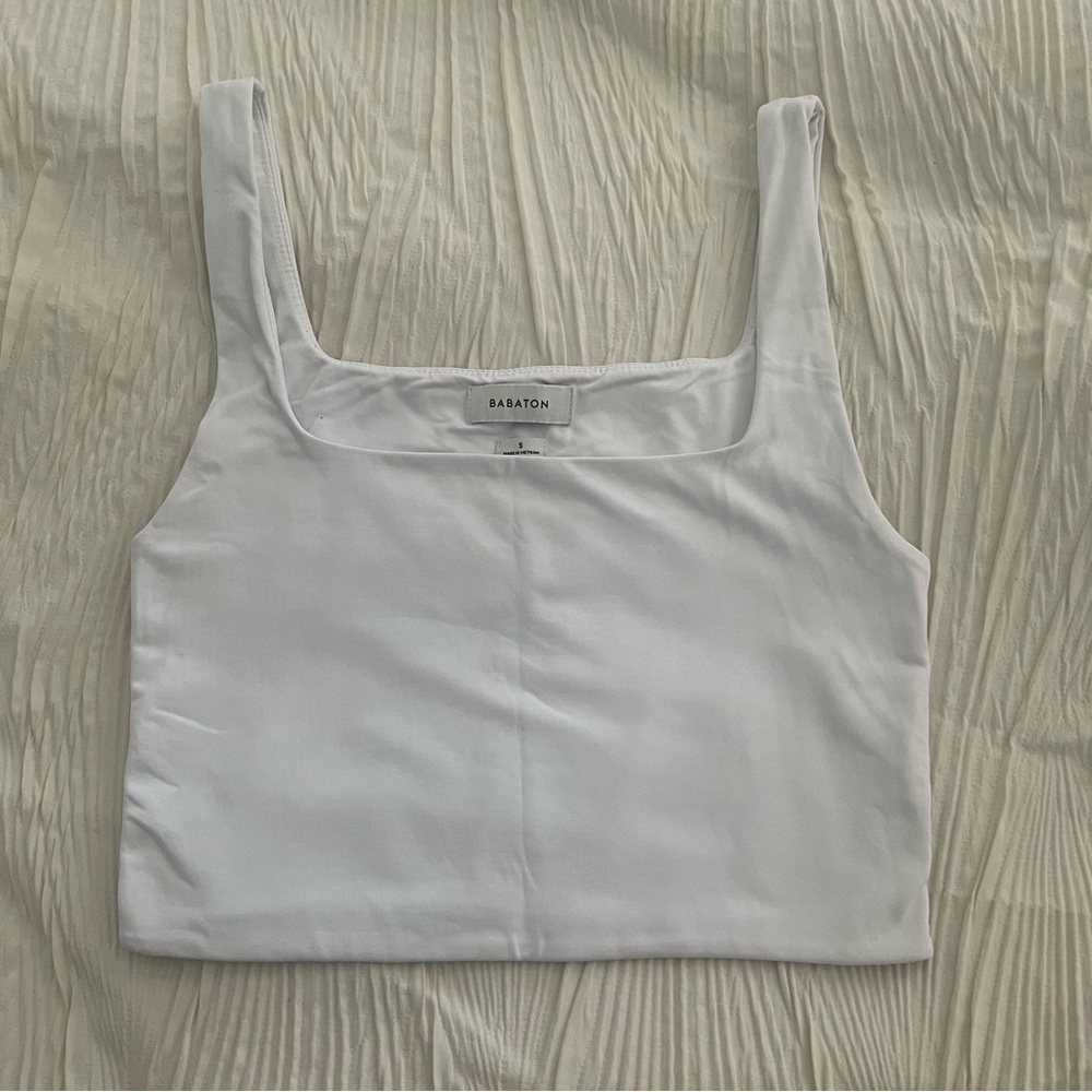 Aritzia Contour Square Neck Tank (white)